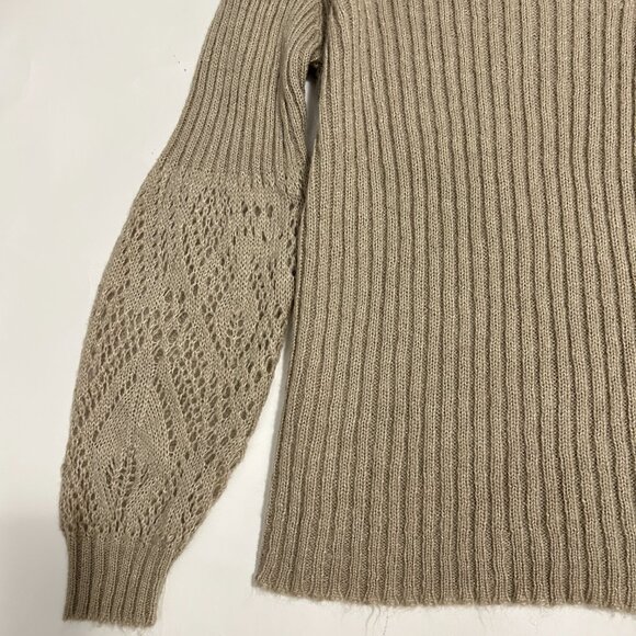 M&S per una knit sweater womens sz XL beige Wool Mohair blend V-neck cottagecore - Picture 13 of 15
